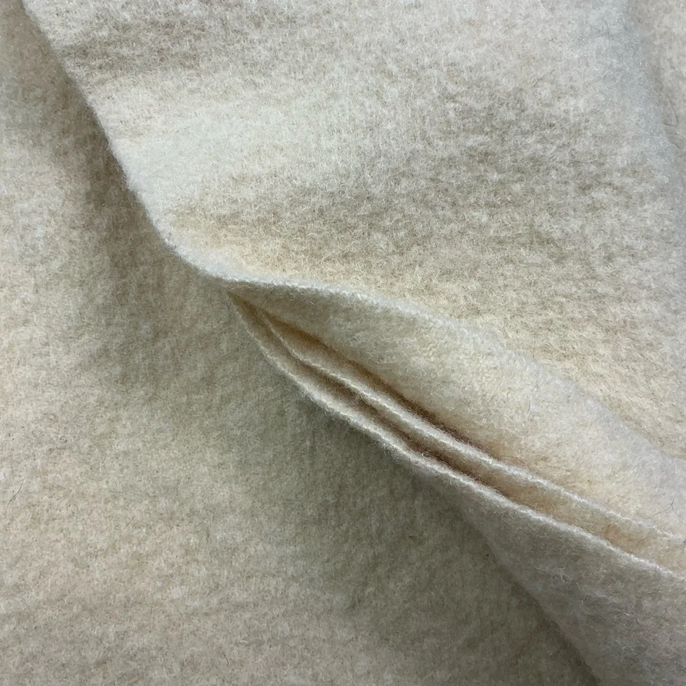 Vintage 1960s/70s pale yellow wool reversible blanket 51x70